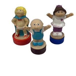 Vintage 1984 Cabbage Patch Kids Figurine Stampers Lot of 3 PVC Self Inking